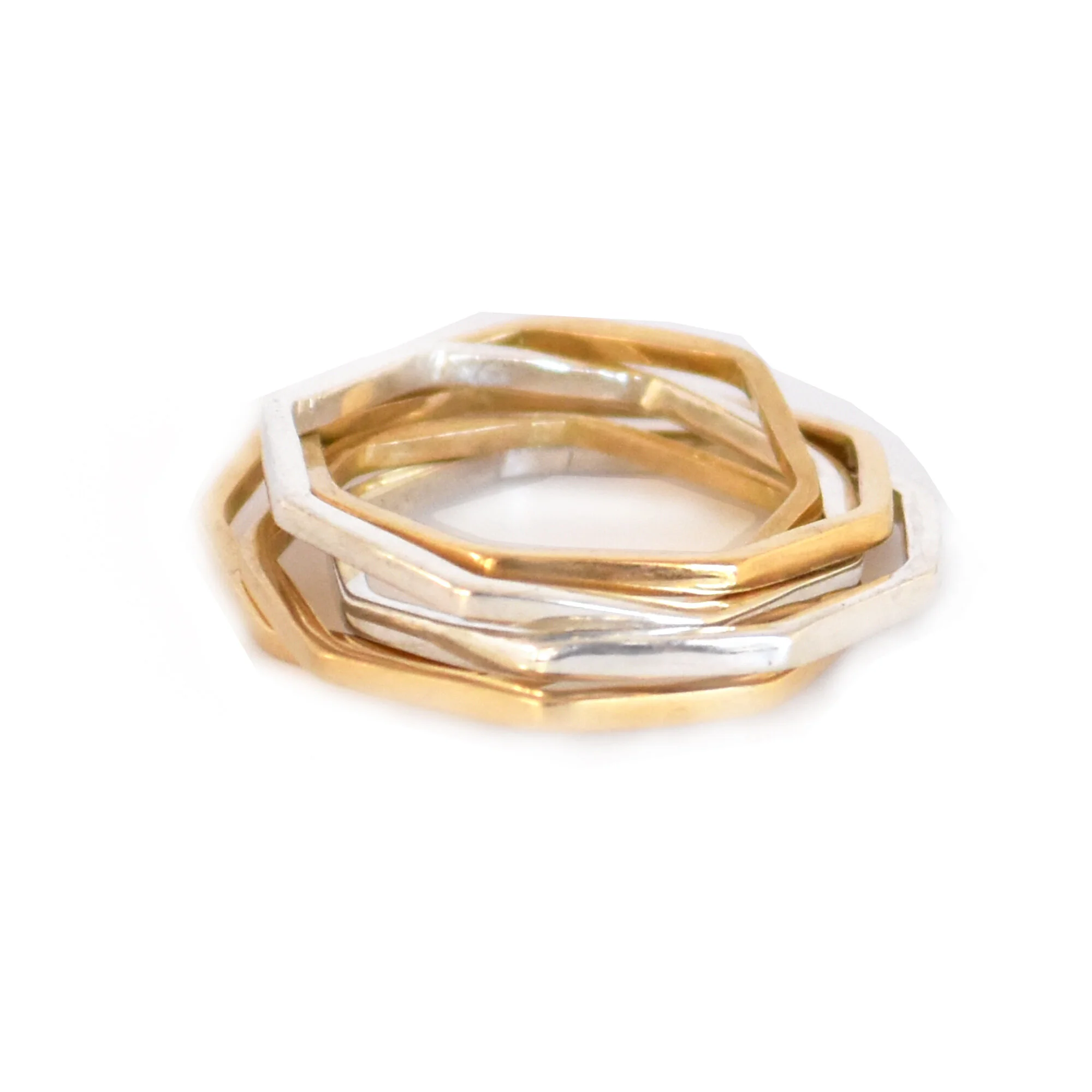 指輪・リング Octagonal Ring Core Gold-Plated Octagon Ring - Two Tone